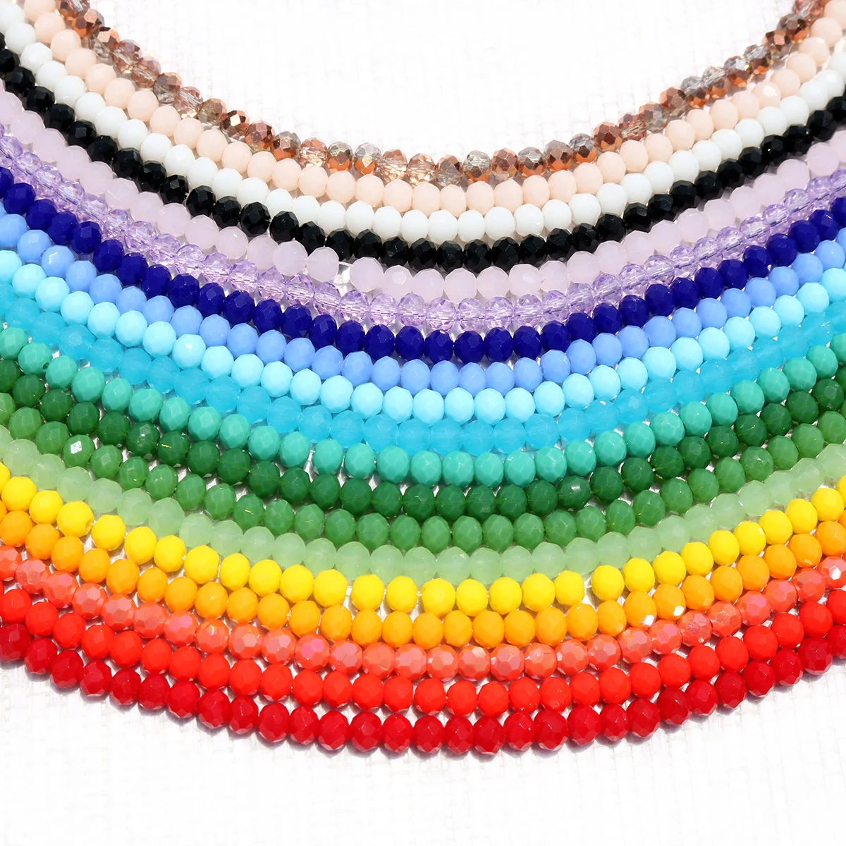 Beads 2 3 4mm Rondell Austria Faceted Crystal Beads Round Glass Beads Loose Spacer Beads for Jewelry Making DIY