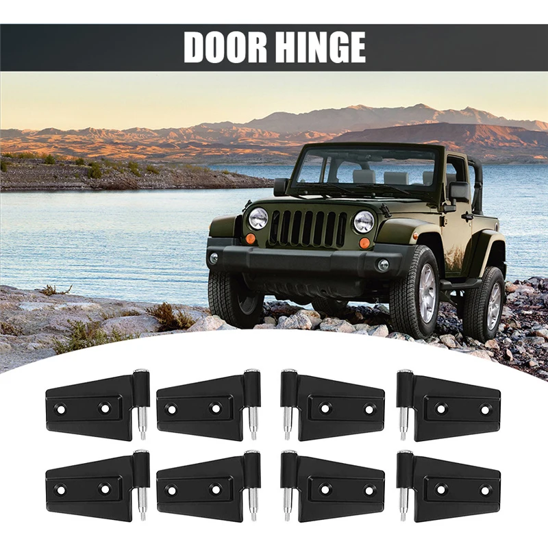 Aluminum Car Door Hinge Replacement for Jeep Wrangler JK JL 4-Door 2007-2017 2018-2023 Exterior Parts