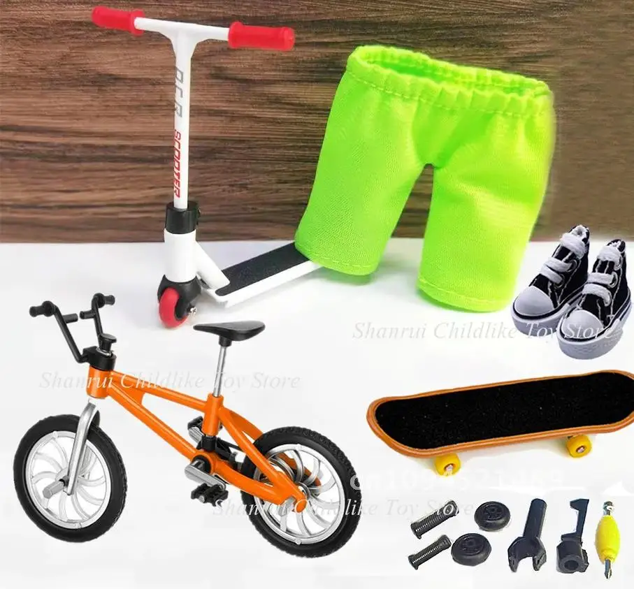 Mini Finger Scooter Two Wheel Scooter with Mini Scooters Tools and Finger Board Accessories Mini Skateboard Finger Toy