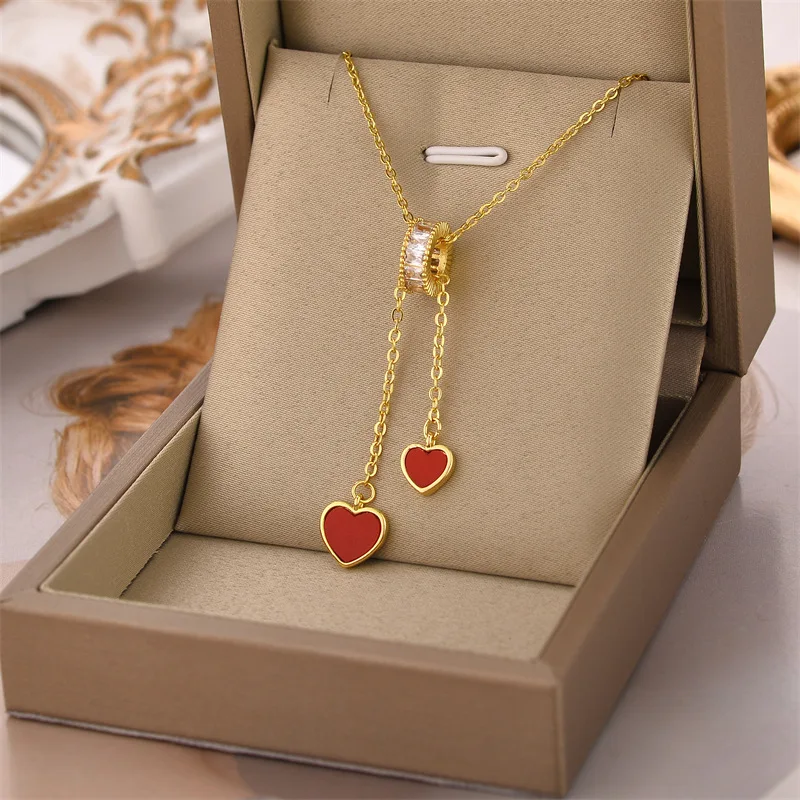 

Love Pendant Titanium Steel Necklace Female INS High end Design Live Broadcast Necklace Jewelry Pendant