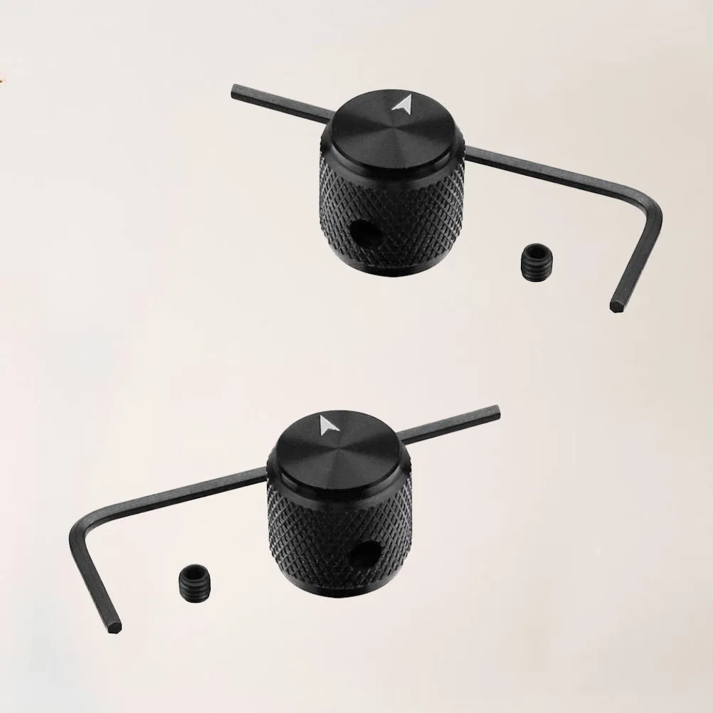 

2Sets Bass Guitar Volume Knobs Metal Brass Electric Guitar Tone Control Accessories Black Brass Knob Volume Tone