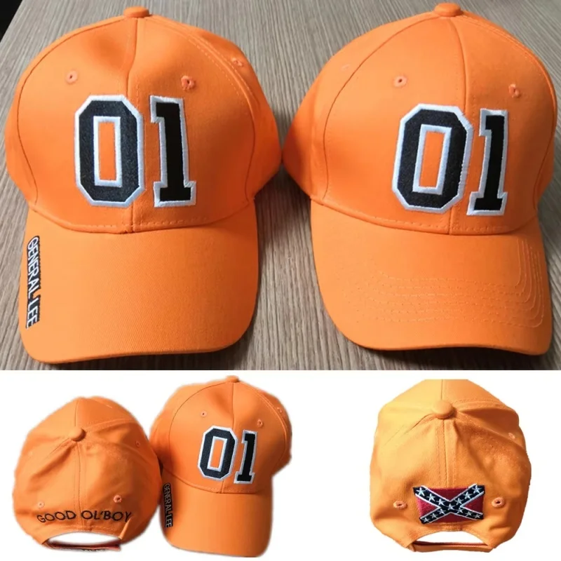 일반 리 01 오렌지 자수 모자 굿 올' 보이 듀크스 야구 모자