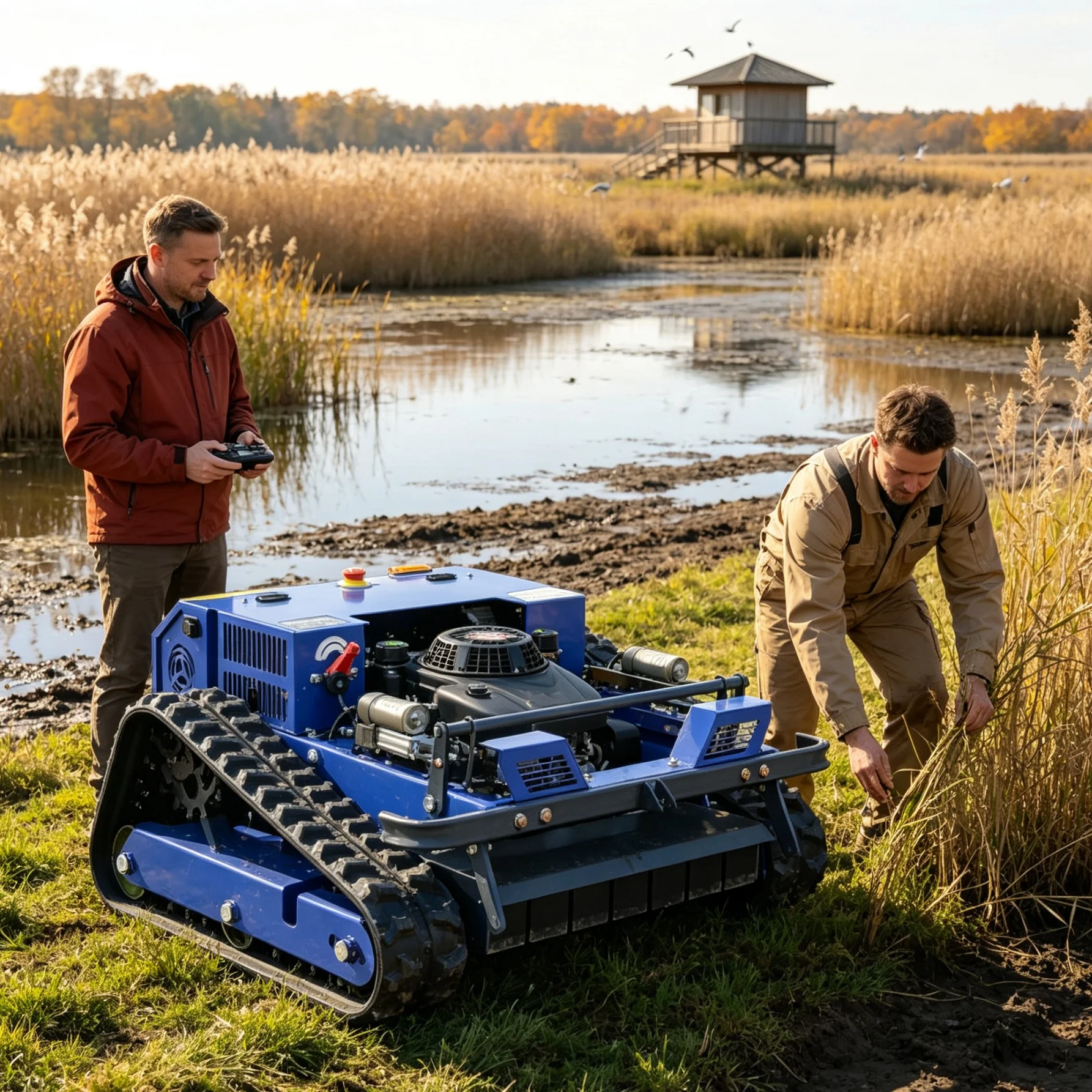 Customized wireless four stroke lawn mower robot built‑in display screen, convenient tool for park green space regular maintenan
