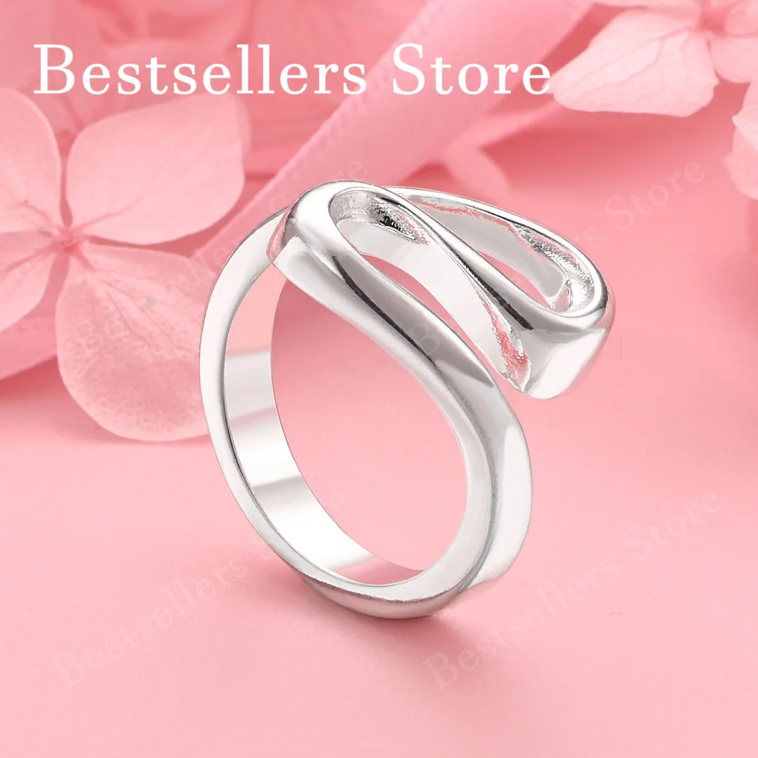 

1 шт., изысканное витое кольцо из стерлингового серебра 925 пробы 7-10 для женских украшений, модные свадебные подарочные аксессуары