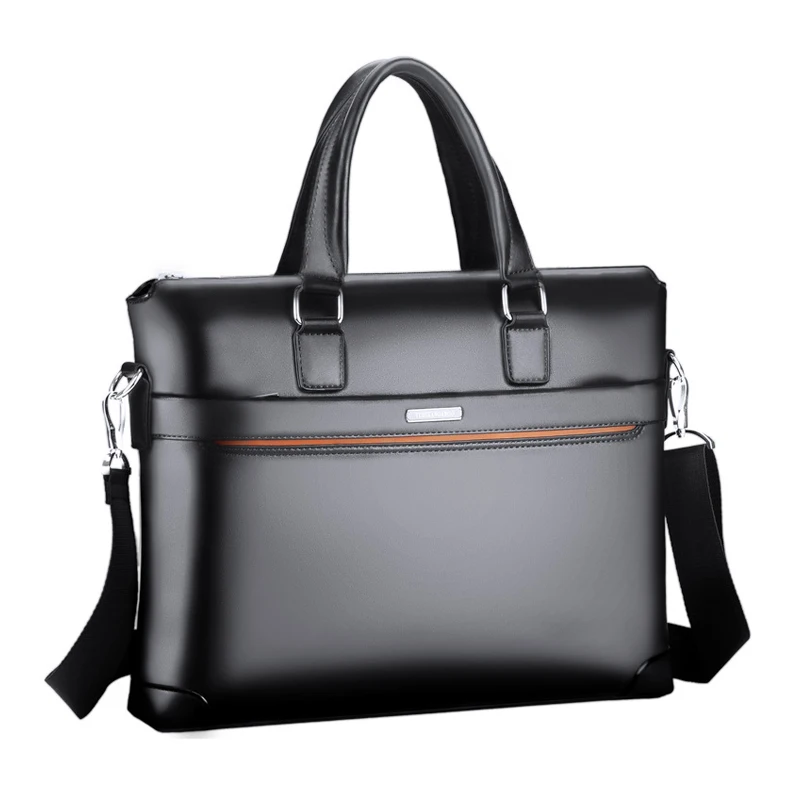 Kangaroo Briefcases For Men PU Leather Laptop Designer Executives Document Business Tote Handbag Shoulder Square Side Porter Bag