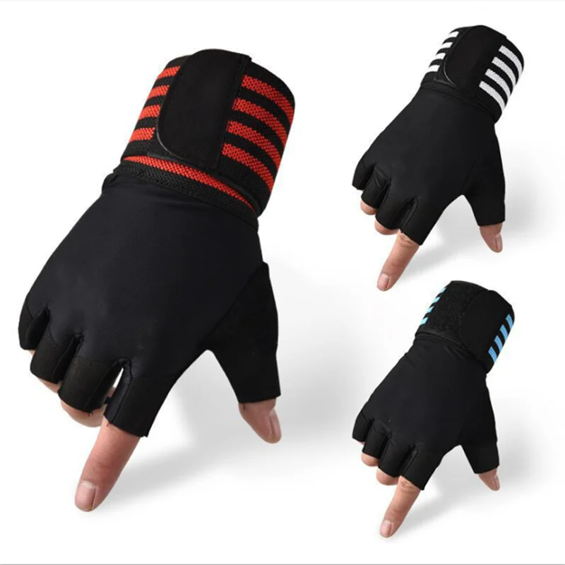 Wrist Protector Compression Band Half Finger Gym Weightlifting Gloves Outdoor Sports Breathable Gloves