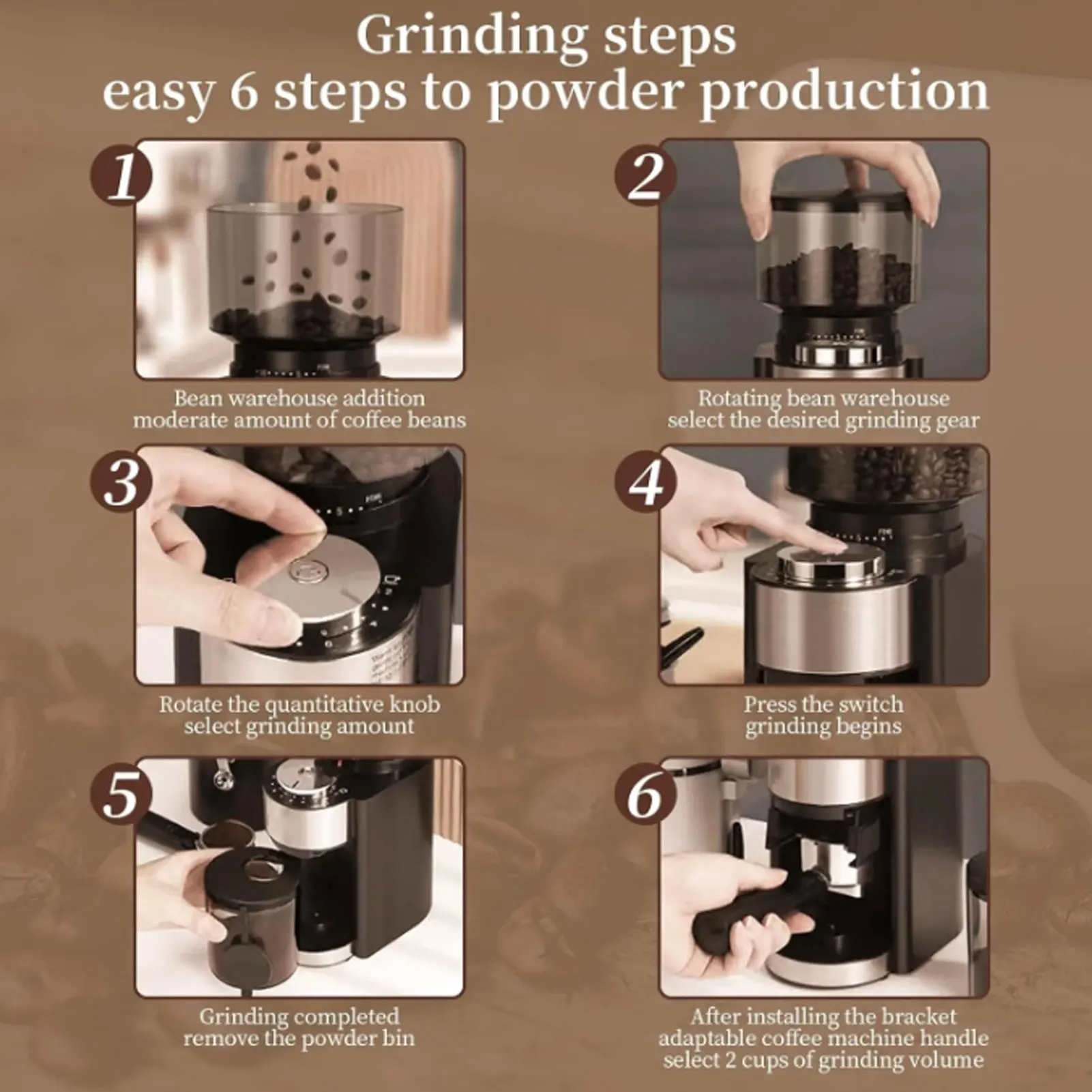 150W Coffee Grinder Automatic Coffee Bean Grinder with 25 Grind Setting for Moka Pot Siphon Pot French Press Pour Over Pot Drip view 4