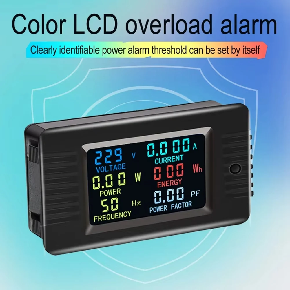 Peacefair PZEM-022-VH Single-Phase AC Volt Amp Meter Color Screen Frequency Power Factor Wattmeter Power Meter 100A With Coil CT