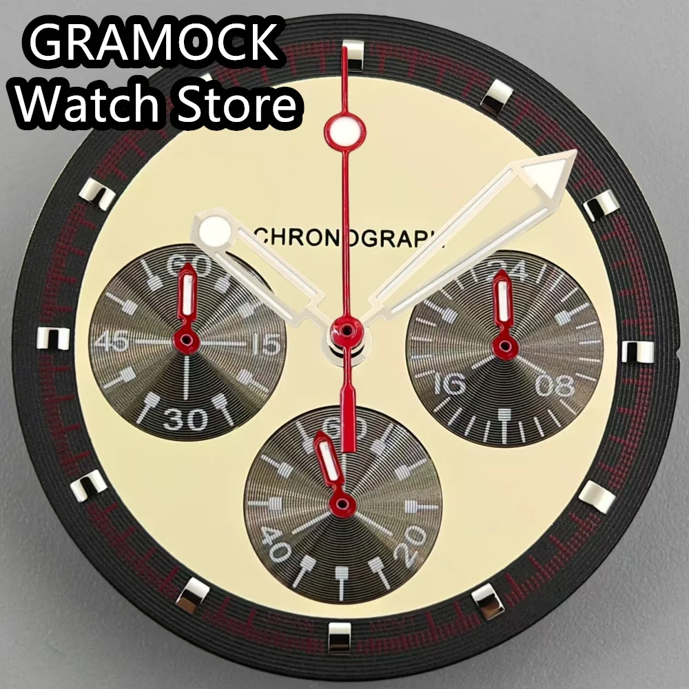 GRAMOCK 31.5mm Quartz Watch Dial With Hands Set Fit VK63 Movement Watch Accessories for VK63 Watch Accessories Maintenance Tools