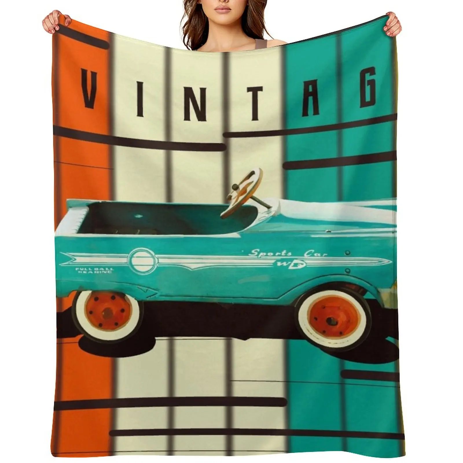 vintage pedals car Throw Blanket Designers Camping Flannel Bed covers Extra Large Throw Soft Beds Blankets