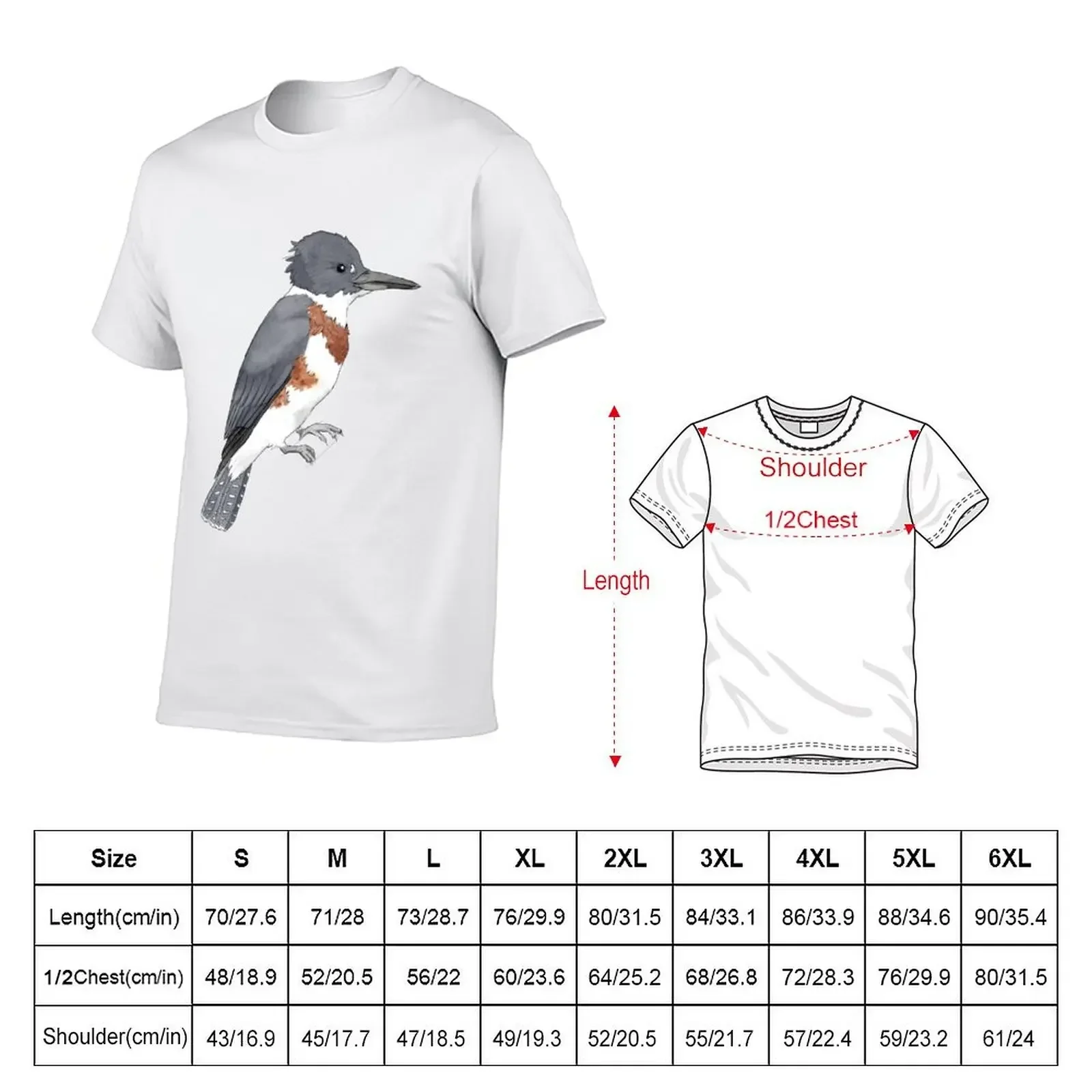 Belted Kingfisher T-Shirt quick-drying summer top mens t shirt