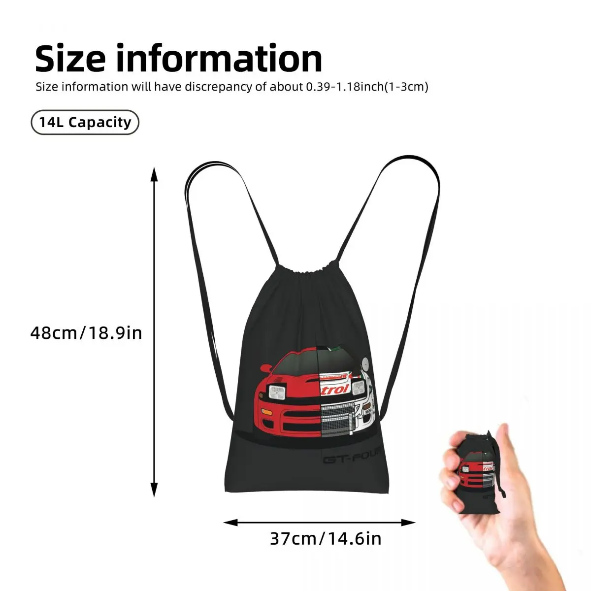 Celica Gt-Four Alltrac All Trac Awd Rally Raid Drawstring Backpack Sports Gym Bag Lightweight Storage Drawstring Bag Men Women