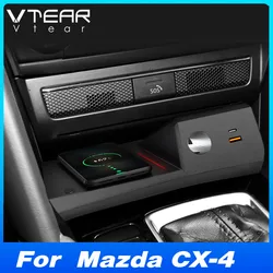 Car Wireless Charger Fast Mobile Phone Charging Panel Adapter For Mazda Cx-4 Cx4 2023-2018 Interior Product Auto Accessories