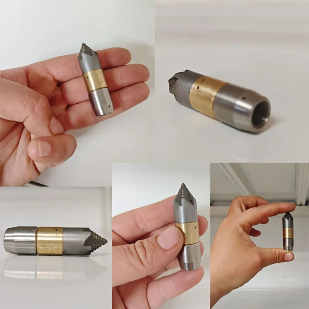 Nozel Pembersih Pipa Saluran Pembuangan Putar 30lpm dari Baja Anti Karat 1/8 Berkualitas Tinggi