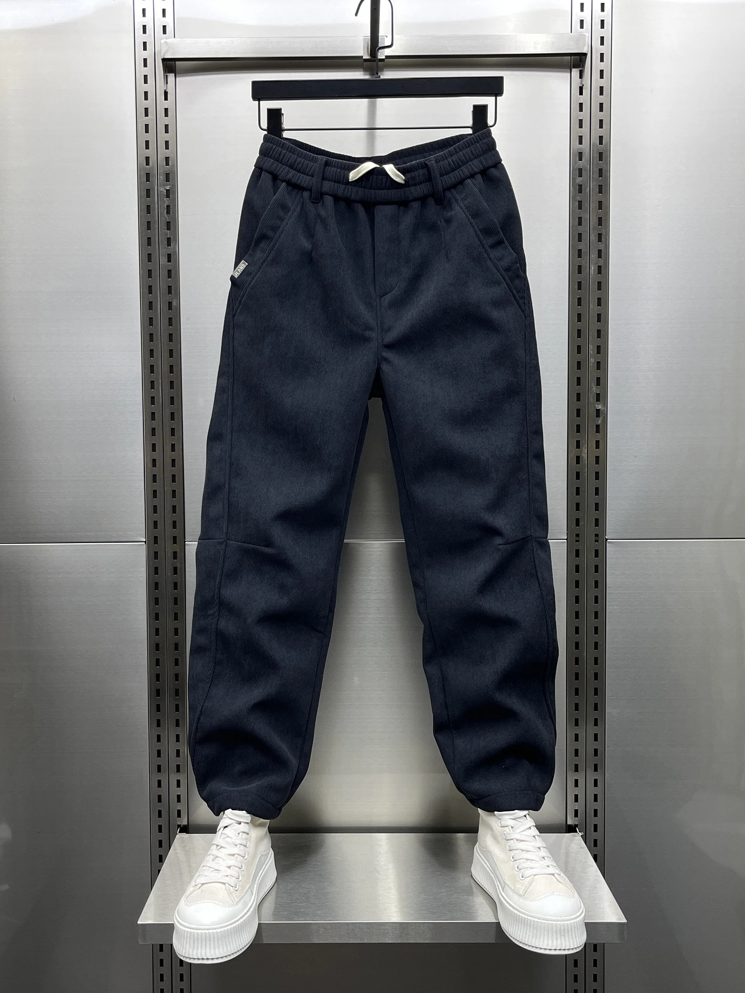 

Men's Harlan Casual Pants Thiened Corduroy Loose Fit Comfortable Autumn Faion Brand Straight Leg Elastic Waist Nine Points