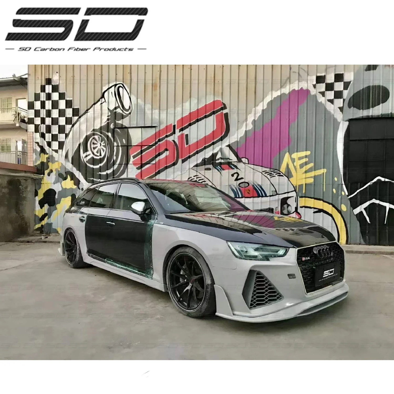 New Arrival SD Style Dry Carbon Wide Body Kits Car Accessories for Au-di A4 Allroad Facelift RS