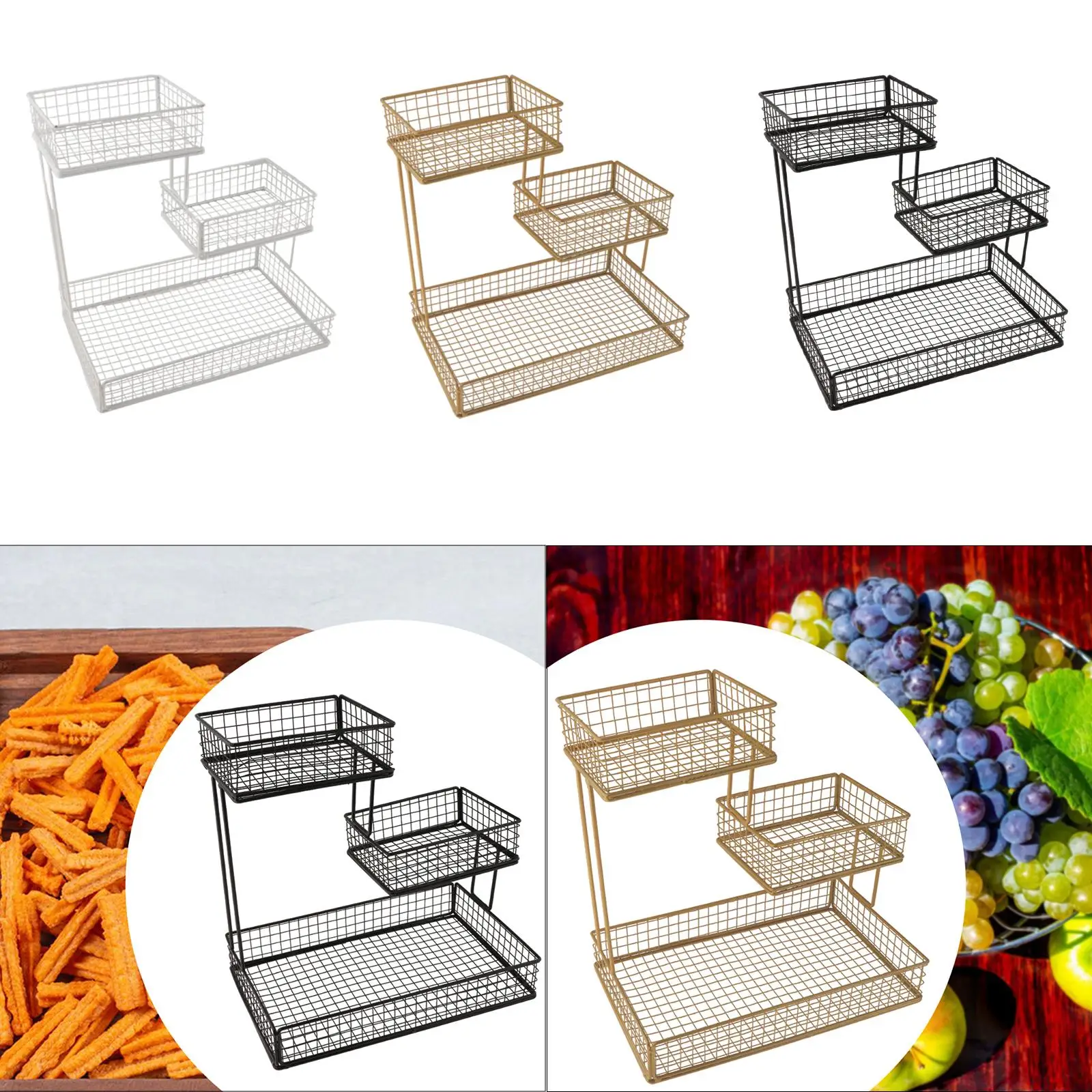 

Countertop Fruit Basket Serving Tray Space Saving Living Room Fruit Tray
