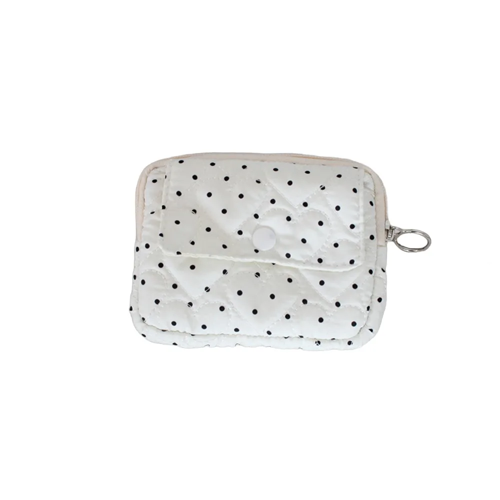 New Quilted Mini Earphone Bag Soft Cloth Cartoon Floral Earphone Case Lightweight Cute Coin Purse