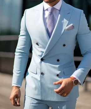 High Quality Brown Men's Suits Double Breasted Bespoke Double Breasted Peaked Lapel Formal Blazer Slim Fit 2 Piece Jacket Pants 4 High Quality Brown Men's Suits Double Breasted Bespoke Double Breasted Peaked Lapel Formal Blazer Slim Fit 2 Piece Jacket Pants 4