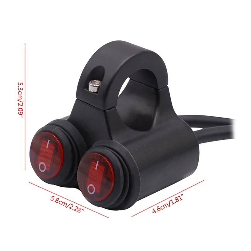 7/8\'\' 22mm Motorcycle Aluminum Alloy Handlebar Switches Waterproof 2 Files + 3 Files Headlight Fog Spot Light ON/OFF 12V