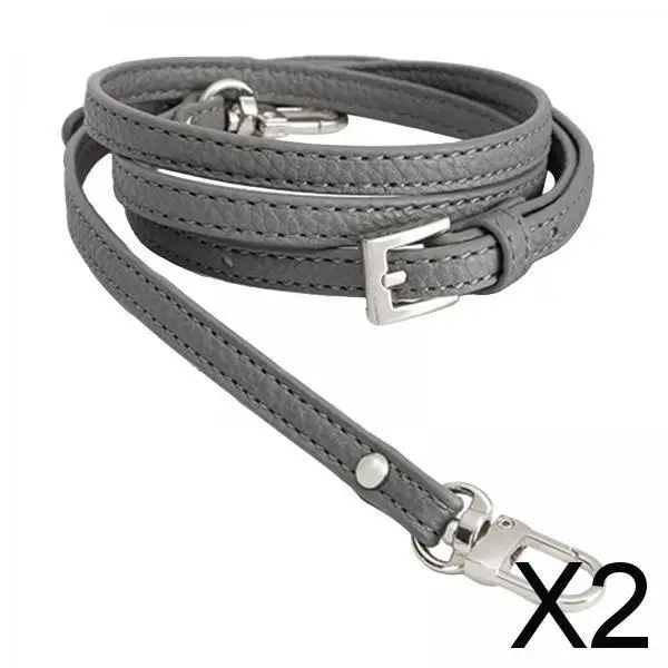 

2 кожаных сменных ремня для сумки, универсальный плечевой ремень для сумок на плечо, серый цвет