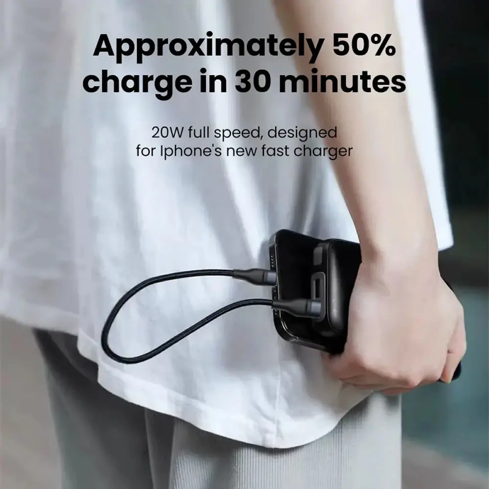Short 0.25M Type‑C to Type‑C 6A Fast Charging Data Cord 66W Portable Cable Mobile Accessories For iPhone 15 Huawei Xiaomi 17 Pro