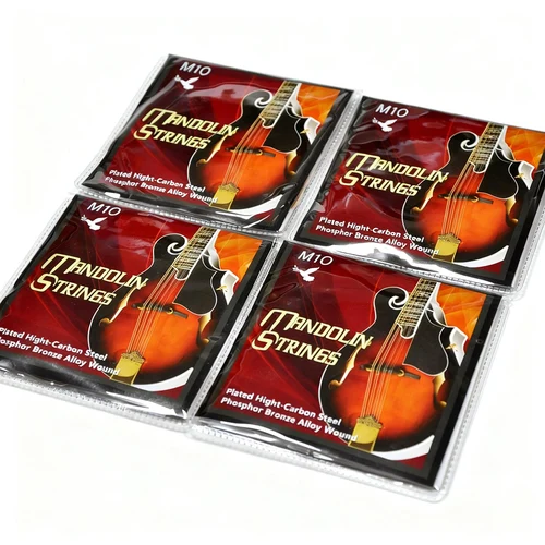 Imagen 2 del producto Cuerdas para mandolina: acero chapado en alto contenido de carbono, aleación de bronce fosforado enrollado, ligero (10-34), juego de 8 cuerdas