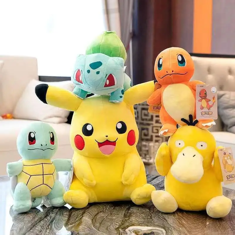 Peluche de Pokémon Original, Charmander, Squirtle, Pikachu, Bulbasaur, Anime, Animal de peluche, juguete