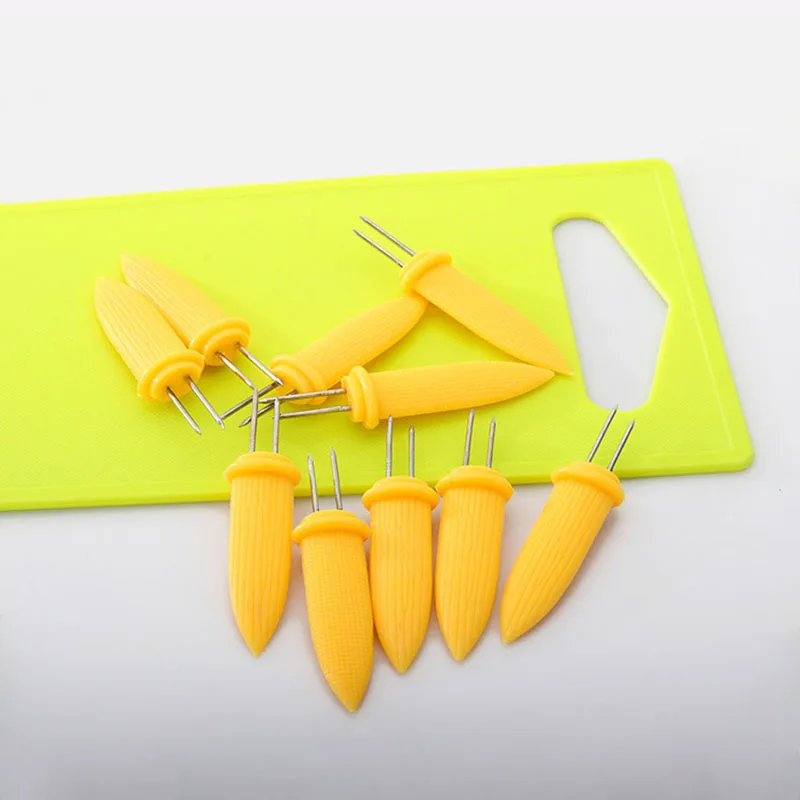 Stainless Steel Corn Holders Design Corn Cob Holders BBQ Forks Skewers Corn on The Cob Cooking Parties Camping Interlocking tool