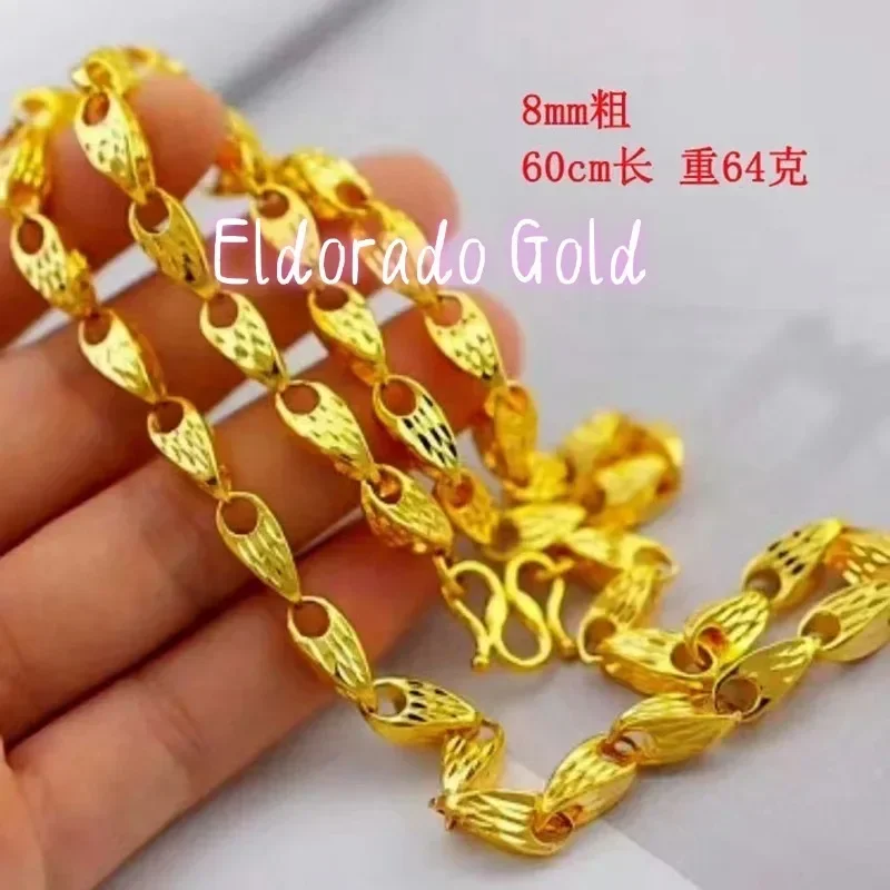Eldorado Gold   Eldorado Gold 2025 2025High Quality 24K Men's Domineering Necklace, High-purity 999 Pure Fashion Jewelry, Luxuri
