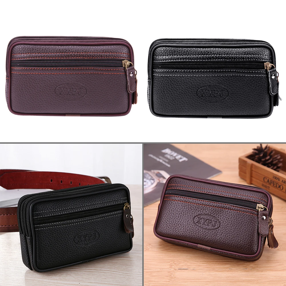 Tas Tangan Clutch dengan Dompet Kartu Tas Pinggang Penutup Ritsleting Tempat Kartu Kredit Multi-fungsi Lapisan Ganda