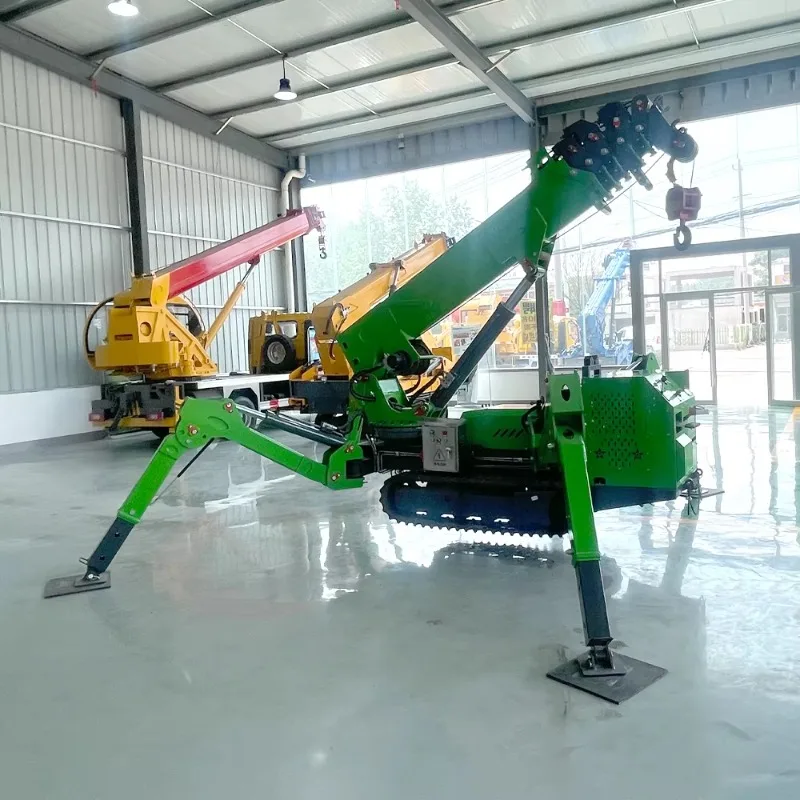Remote Control Telescopic Boom Spider Crane 3 Ton 3t Mini Crawler Spider Crane Installation Construction Maintenance Projects