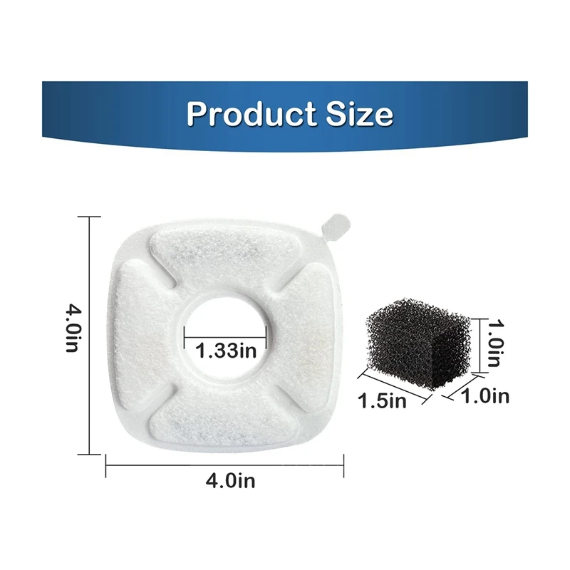 20-pakowy filtry zamienne i 20-pakowy zamiennik filtry do wody dla zwierząt domowych, potrójny System filtracji fontanna dla kota trwała