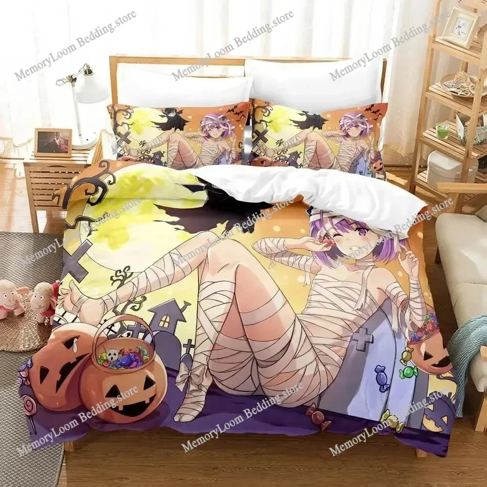 

Vibrant 3D Print Anime Mummy Girls Bedding Set: Duvet Cover & Pillowcases, King/Queen Size for Boys & Adult Collectors