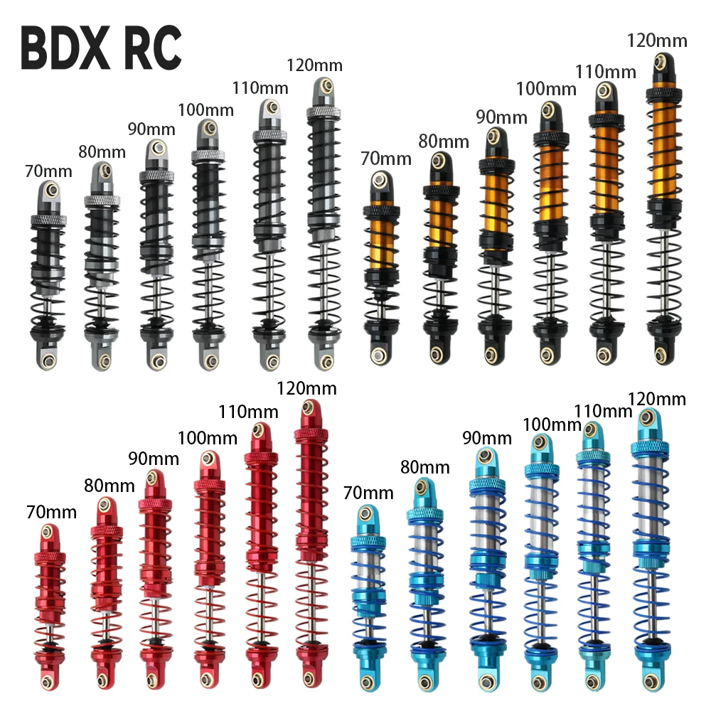 Metal Shock Absorber Damper 70 80 90 100 110 120 Oil Adjustable for 1/10 RC Crawler Axial SCX10 Tamiya CC01 D90 TRX4 HPI