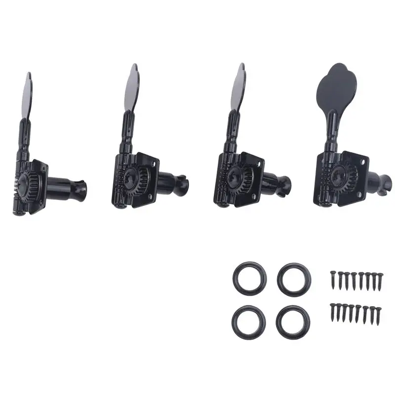 【Supernew】Juego de 4 Clavijas de Afinación para Guitarra, Clavijas de Afinación para Bajo Eléctrico, Clavijas de Afinación de En