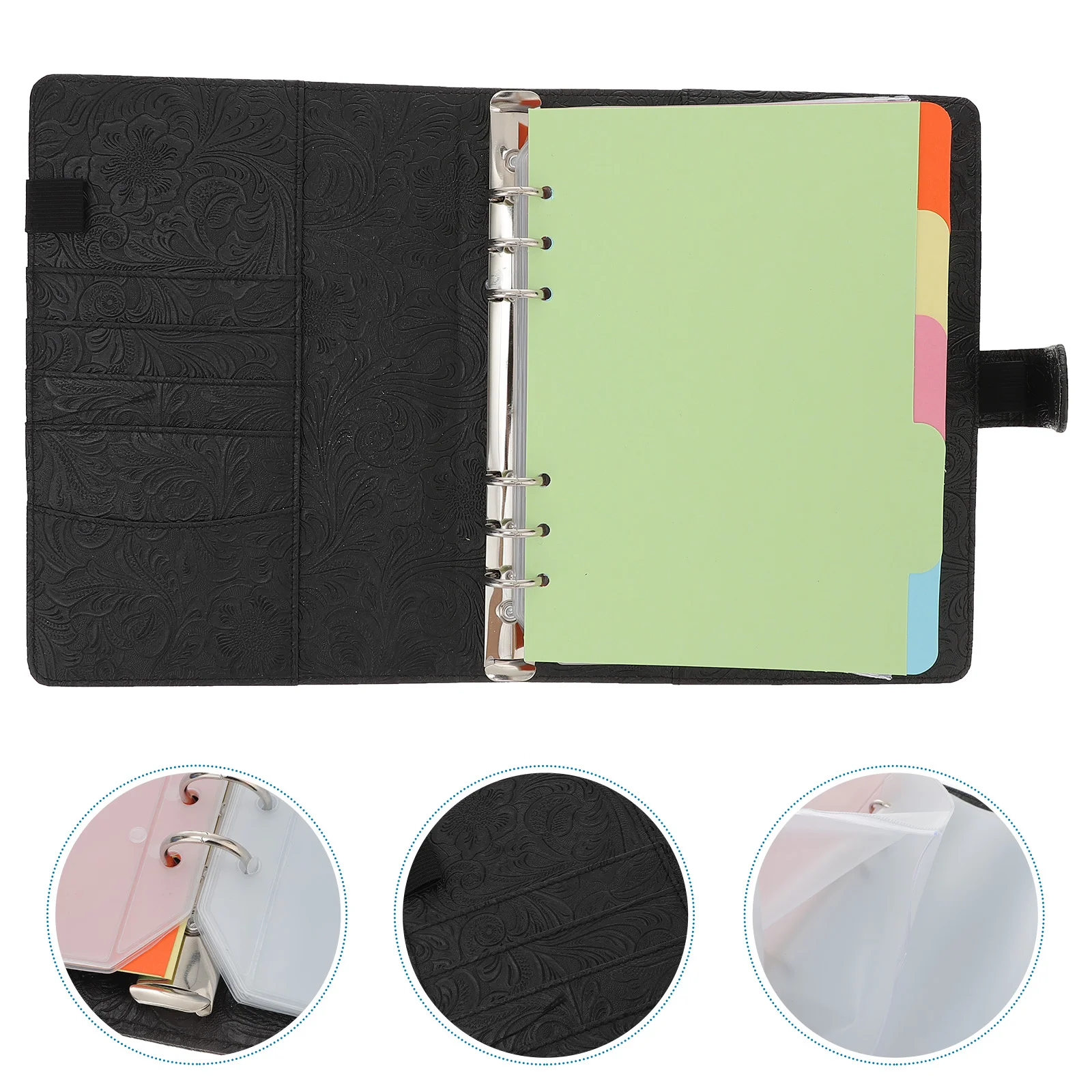 

Money Binder Budget Book Saving A5 Planner Inserts Organizer Black Cash Envelope with