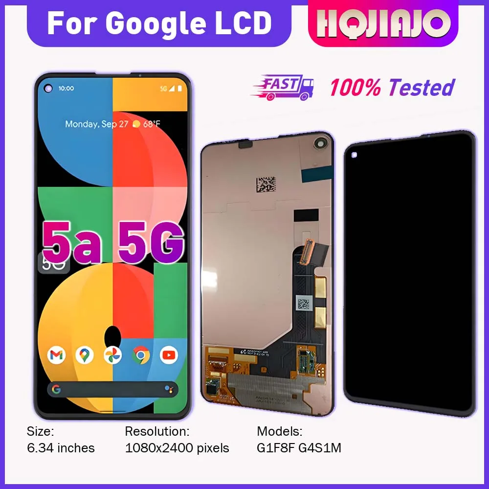 Дисплейный модуль (LCD+тачскрин) для Google Pixel 5A 5G, 6.34'' AMOLED/TFT, запчасть для Pixel 5a G1F8F G4S1M