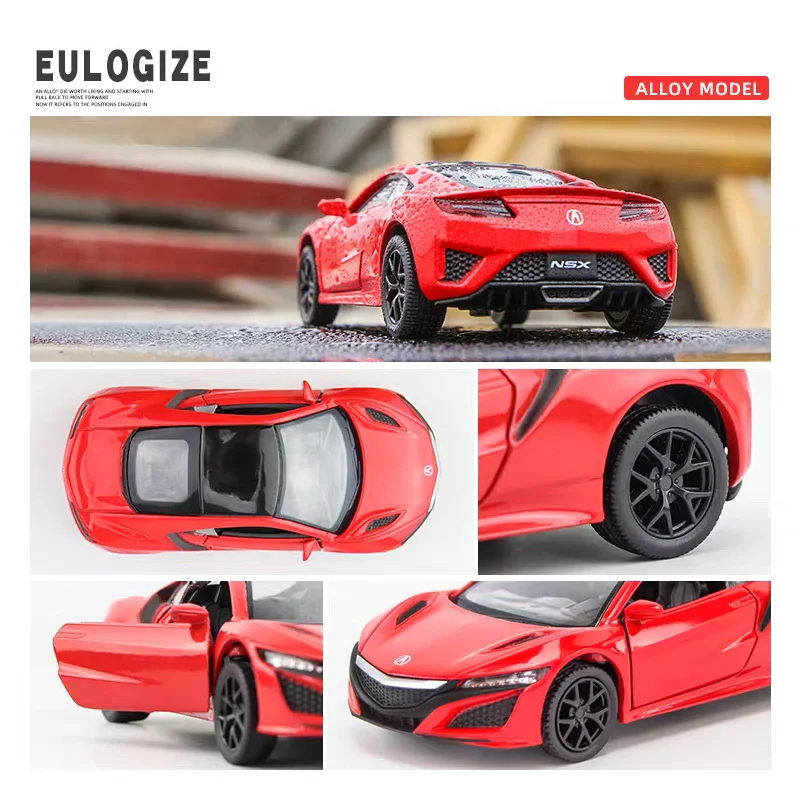 JDM Honda Acura NSX 2017 Supercar Simulation Druckguss & Spielzeugfahrzeug Zurückziehen Auto RMZ Stadt 1:36 Legierungsmodell Geschenke für Kinder