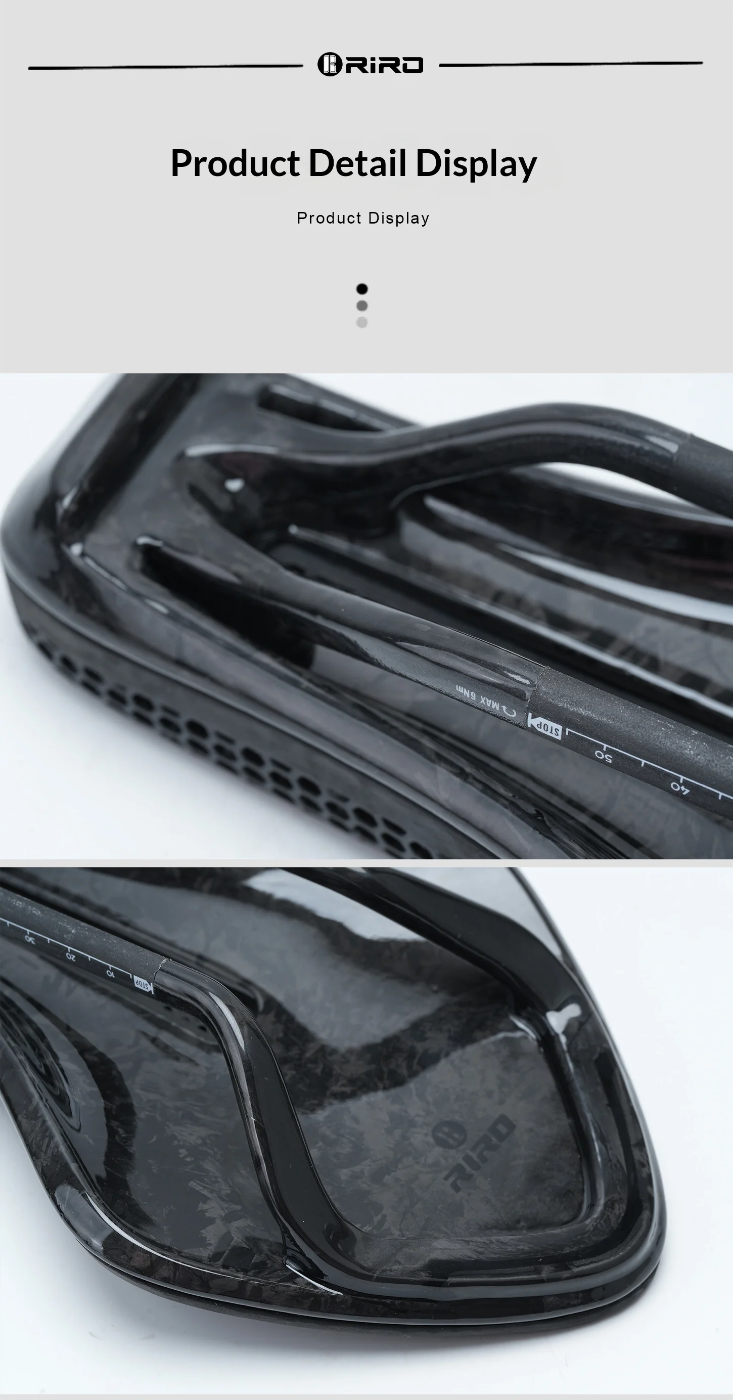 RIRO Carbonfaser 3D-gedruckter Fahrradsattel, hohl, TT Triathlon Fahrradsitz, ultraleicht, Carbon-Schienen, ergonomisch, atmungsaktiv, Rennradteile – Detail 18