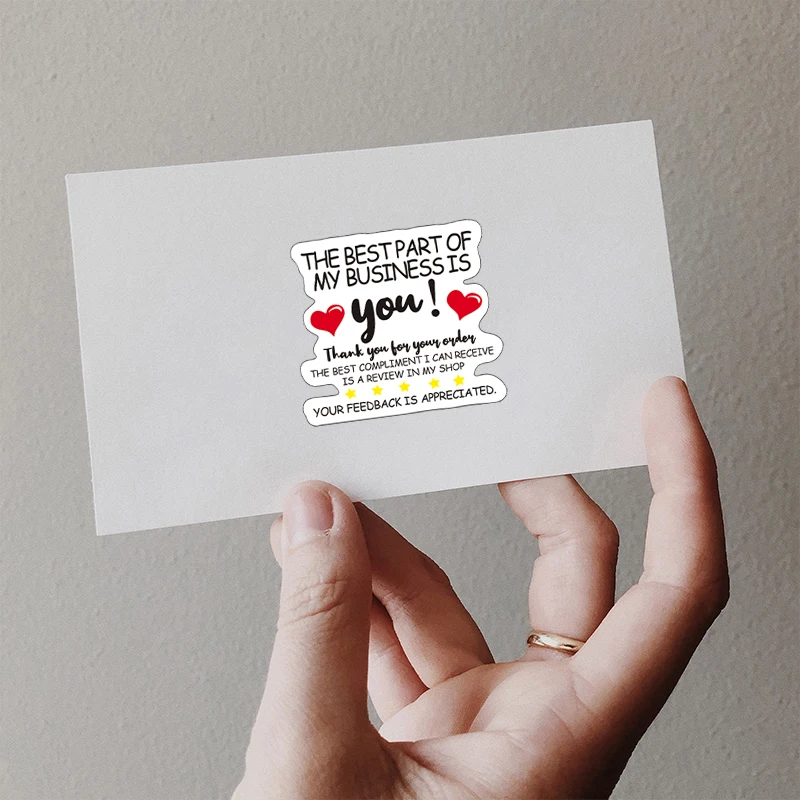 500Pcs 1.69*1.89in Heart-Shaped Thank You Stickers for Purchases, Handmade Stickers, Small Business Stickers, Envelope Stickers, Thank You Stickers for Product Purchases, Gift Decoration Stickers image 3