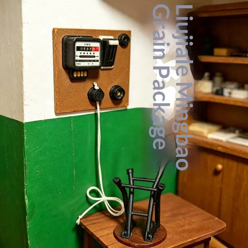 1Pcs Dollhouse Wall Decor With Magnet 1:12 Scale Miniature Electric Meter Control Panel For Diorama Scene DIY Accessories