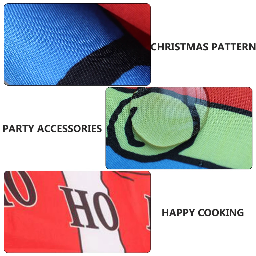 

2pcs Santa Claus Apron Christmas Polyester Party Cooking Home Cafe Restaurant Kitchen Accessories Holiday Gift