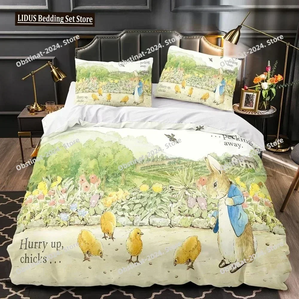 Peter The Rabbit World Australia Bedding Set Printed single Comforter Quilt Bed Cover Pillow Case 3 Pieces Sets Kids Adult Size