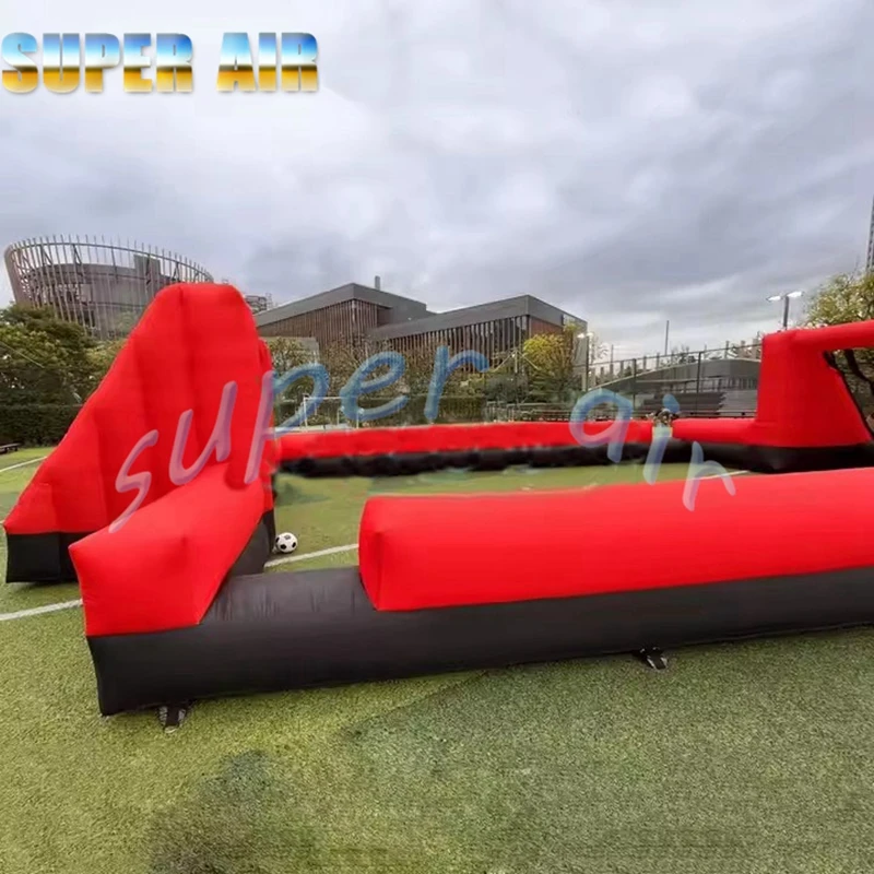 Red Inflatable Football Field for Children's Amusement Park Commercial Large-Scale Outdoor Game Equipment for Kids' Play Area
