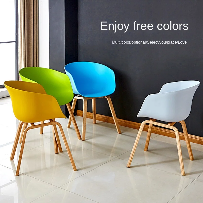 Plastic Dining Chair Adult Backrest Armchair Wood Plastic Hotel Conference Chair Dining Chair Office Leisure Conference Chair