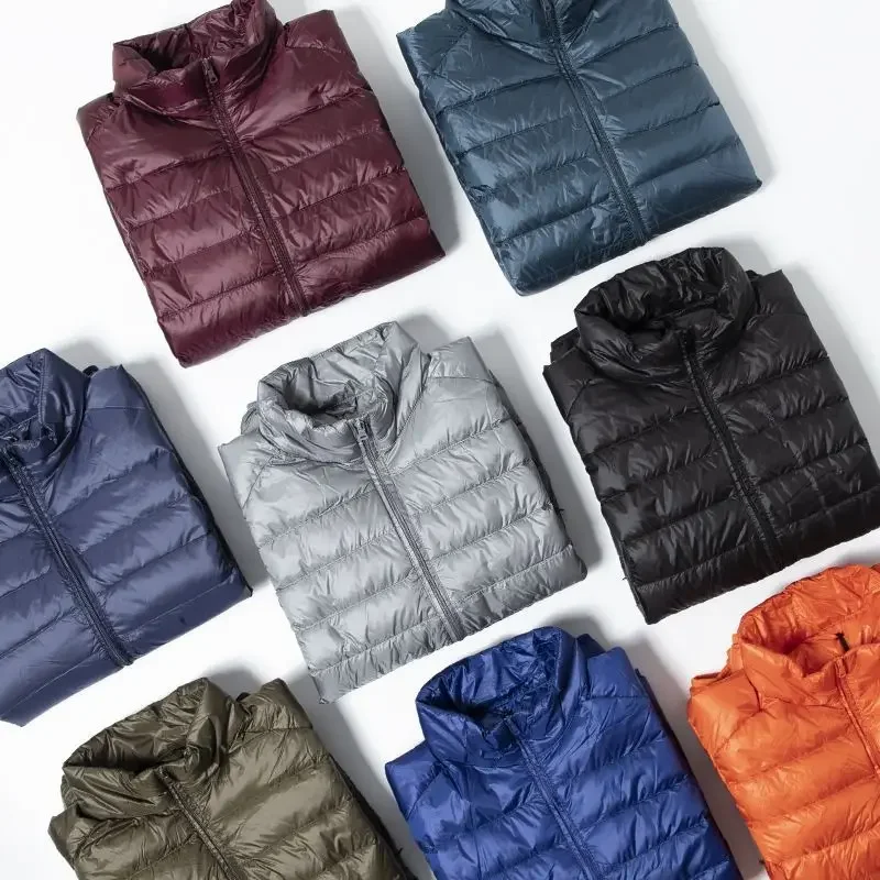 جديد 2026 الوضع الأساسي الخريف والشتاء أسفل سترة الرجال الموضة مقنعين إطارات دراجة تسلق الجبال خفيفة الوزن معطف سليم أسفل سترة الرجال معطف #3