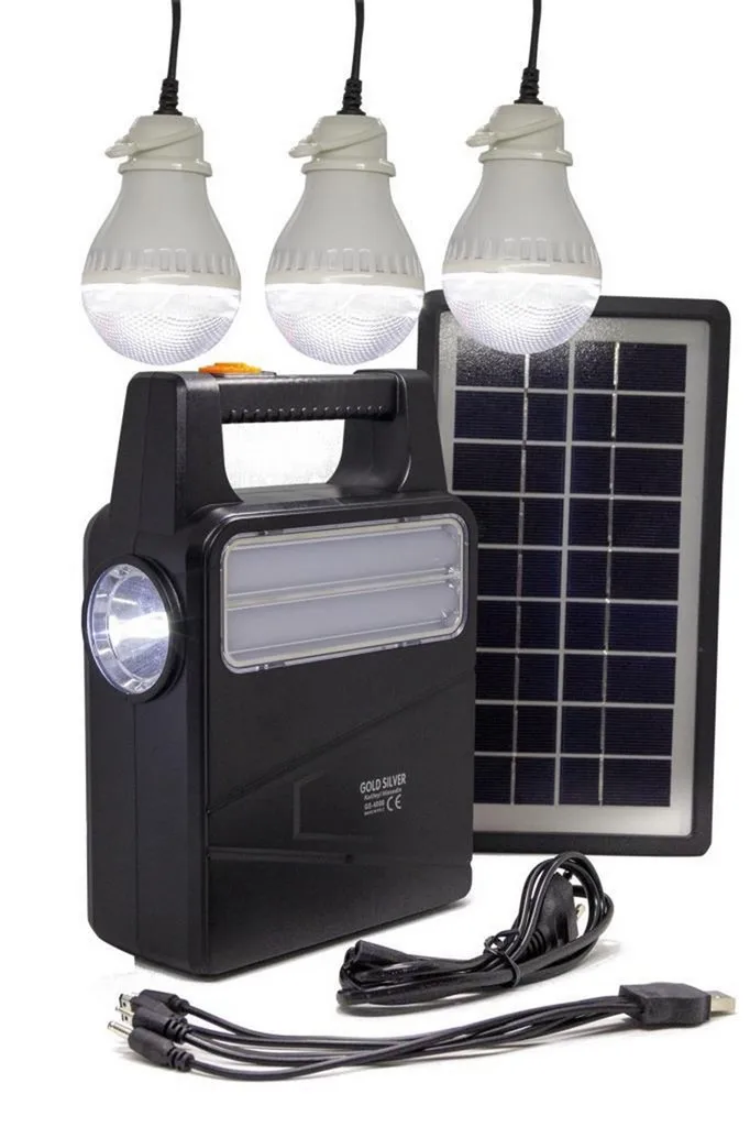 Gold silver GS-4000 solar lighting system, solar powered Net light quality material, long-distance hunting, camping,home, school