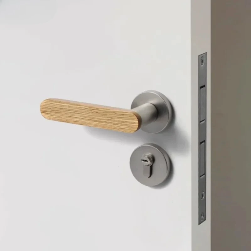 

Металлический дверной замок для спальни, деревянная ручка, универсальные разделенные замки, безопасный магнитный замок, бесшумные замки, аксессуары для дверной фурнитуры