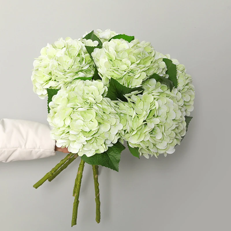 Real Touch Hydrangea Artificial Flowers 3D Printing Latex Large Hydrangea for Home Decoration Bridal Bouquet Wedding